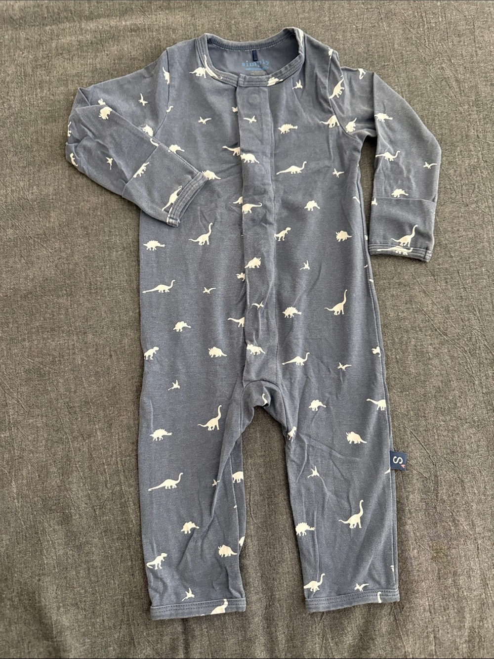 MagneticMe CloudStretch footless coverall - navy Dino